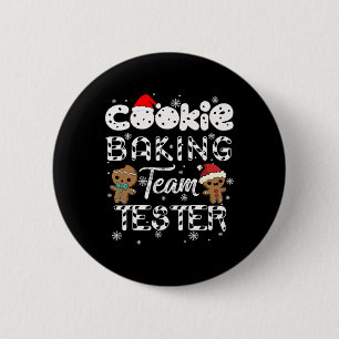 Bóton Redondo 5.08cm Cookie Baking Team Tester Gingerpão Natal