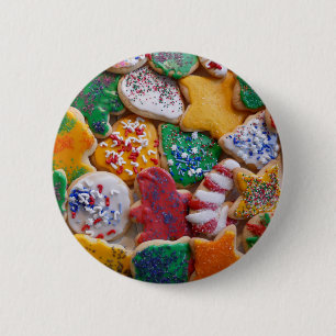 Bóton Redondo 5.08cm Cookies de Natal I Férias Coloridas