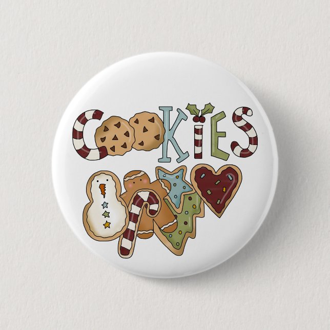 Bóton Redondo 5.08cm Cookies para Papais noeis e presentes (Frente)