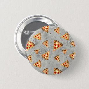 Bóton Redondo 5.08cm Cool pizza slices vintage gray pattern