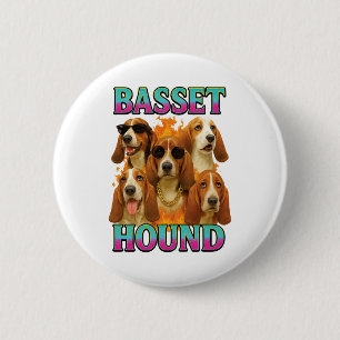 Bóton Redondo 5.08cm Cópia do Hound Basset