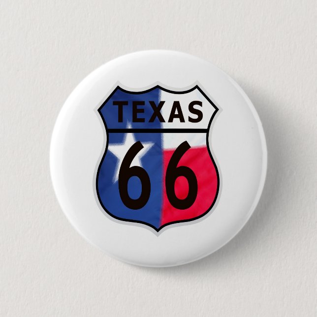 Bóton Redondo 5.08cm Cor de Texas da rota 66 (Frente)