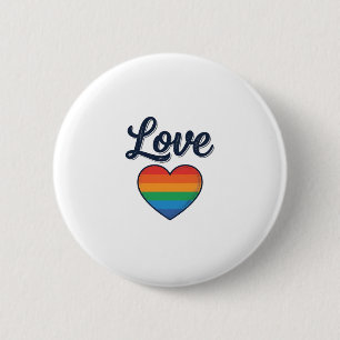 Bóton Redondo 5.08cm Coração Arco-íris de Amor Orgulho Camisa Desenho V