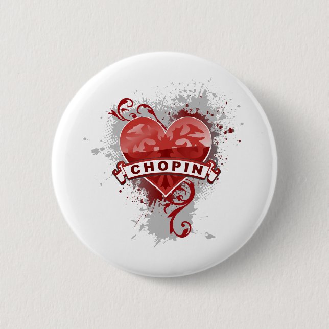 Bóton Redondo 5.08cm Coração Chopin (Frente)