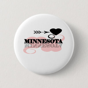 Bóton Redondo 5.08cm Coração cor-de-rosa Minnesota