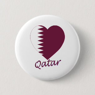 Bóton Redondo 5.08cm Coração da bandeira de Qatar