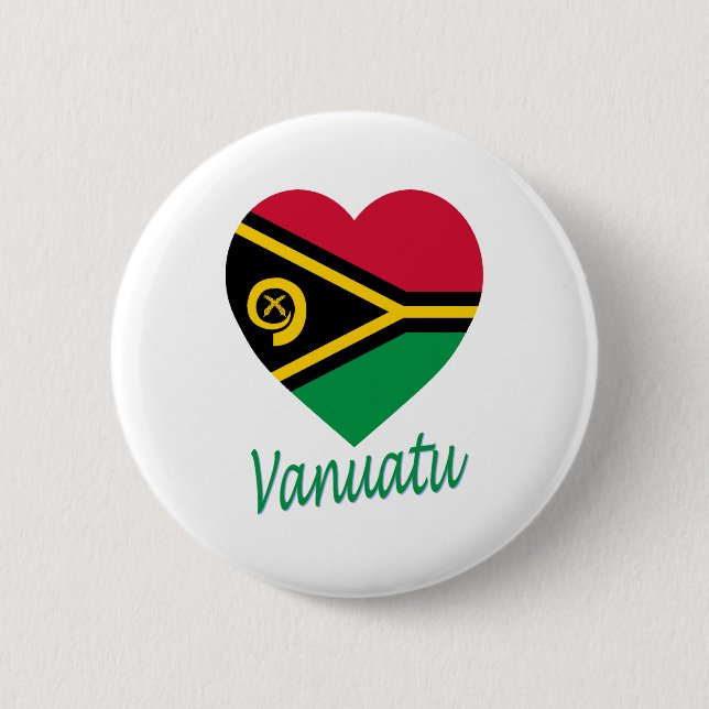 Bóton Redondo 5.08cm Coração da bandeira de Vanuatu (Frente)