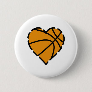 Bóton Redondo 5.08cm coração de basquetebol