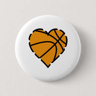 Bóton Redondo 5.08cm coração de basquetebol