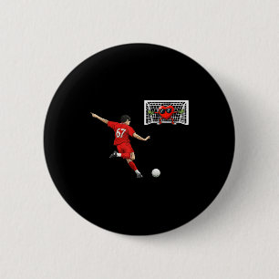 Bóton Redondo 5.08cm Coração de Futebol Goleiro 67 Humor de Valentão En