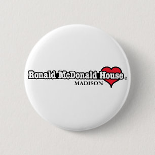Bóton Redondo 5.08cm Coração de Ronald McDonald