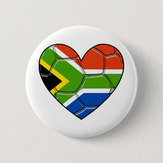 Bóton Redondo 5.08cm Coração do SA, l futebol do amor, África do Sul