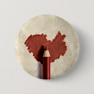 Bóton Redondo 5.08cm Coração Escrita