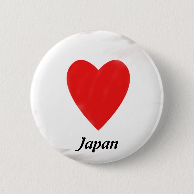 Bóton Redondo 5.08cm Coração Japão (Frente)