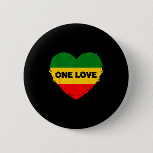 Bóton Redondo 5.08cm Coração Reggae Um Amor Rasta Música Reggae Rastafa