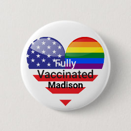 Bóton Redondo 5.08cm Coração Totalmente Vacinado