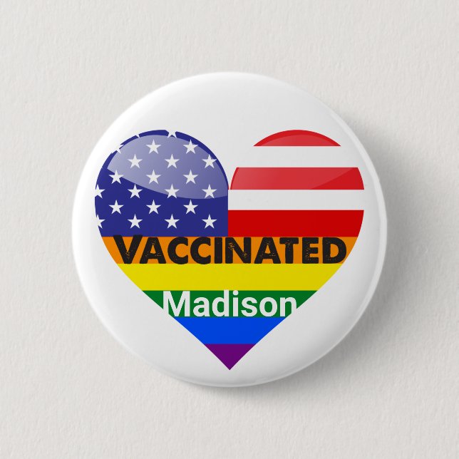 Bóton Redondo 5.08cm Coração Vacinado (Frente)