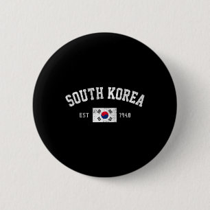 Bóton Redondo 5.08cm Coreia do Sul Est. 1948 Bandeira da Coreia do Sul 