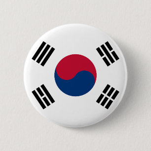 Bóton Redondo 5.08cm Coreia do Sul Flag Seul S.K. Orgulho Coreano
