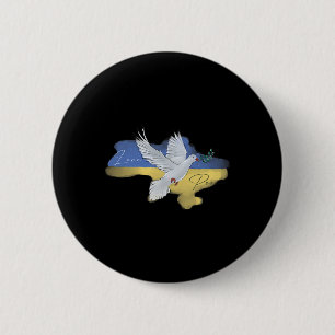 Bóton Redondo 5.08cm Cores da Bandeira da Pomba da Paz Ucraniana Azul A