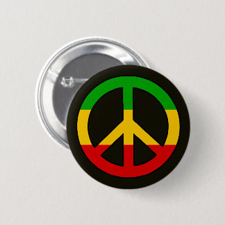 Bóton Redondo 5.08cm Cores da Bandeira Rasta Símbolo da Paz