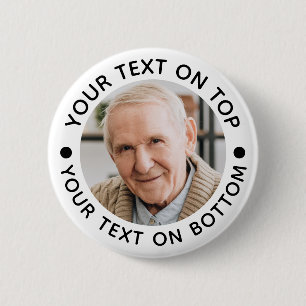 Bóton Redondo 5.08cm Cores de texto personalizadas de fotos minimalista