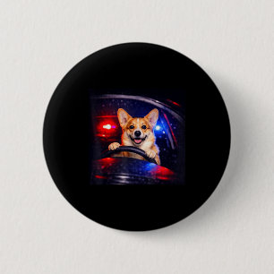 Bóton Redondo 5.08cm Corgi engraçado dirigindo meme cachorro dirigindo 