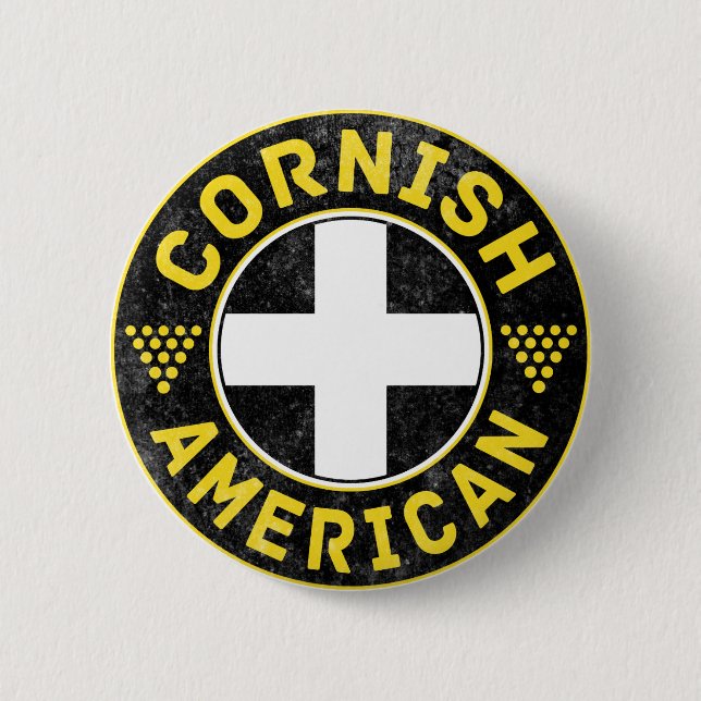 Bóton Redondo 5.08cm Cornish American Flag (Frente)