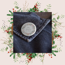 Bóton Redondo 5.08cm Coroa de Natal Personalizada