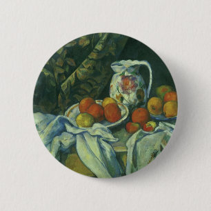 Bóton Redondo 5.08cm Cortina e jarro florescido por Paul Cezanne