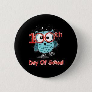Bóton Redondo 5.08cm Coruja 100º Dia Da Escola 100 Dias Mais Inteligent