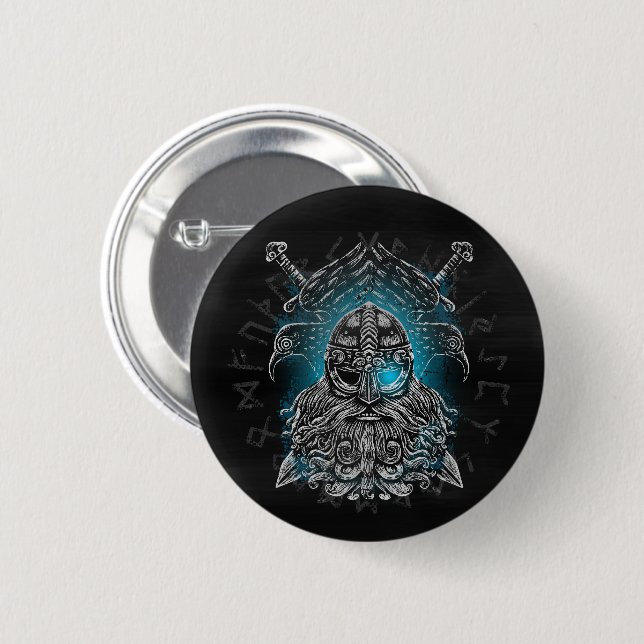 Bóton Redondo 5.08cm Corvos de Odin Mitologia Viking Valhalla espera (Frente & Verso)