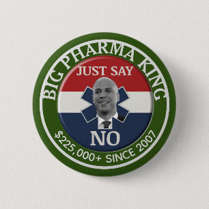 Bóton Redondo 5.08cm Cory Booker: Big Pharma King
