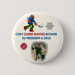 Bóton Redondo 5.08cm Cory Booker para o presidente 2016