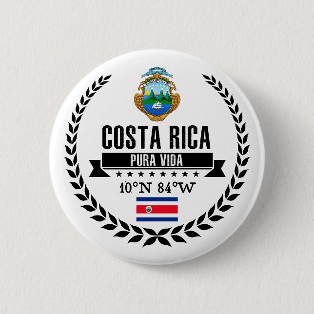 Bóton Redondo 5.08cm Costa Rica (Frente)