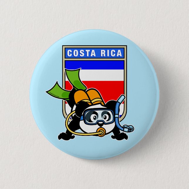 Bóton Redondo 5.08cm Costa Rica Scuba Merging Panda (Frente)