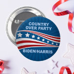 Bóton Redondo 5.08cm Country Over Party Biden Harris<br><div class="desc">Exortem os republicanos a votar em Joe Biden e Kamala Harris colocando o seu país sobre o seu partido político. Votem azul para salvar a América nas eleições de 2020.</div>