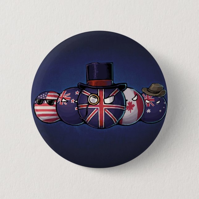 Bóton Redondo 5.08cm Countryballs anglo-saxão (Frente)