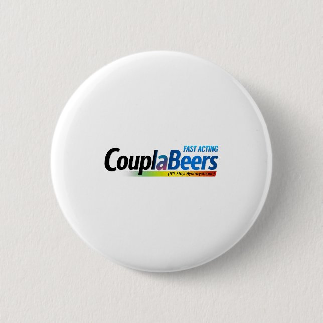 Bóton Redondo 5.08cm Couplabeers Couple Of Beers Funny Meme Fast Acting (Frente)