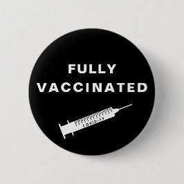 Bóton Redondo 5.08cm Covid- 19 Preto Totalmente Vacinado
