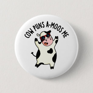 Bóton Redondo 5.08cm Cow Puns Amoos Me Engraçado Cow Pun