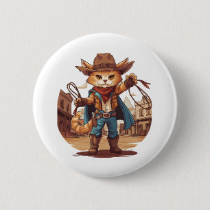 Bóton Redondo 5.08cm Cowboy Cat