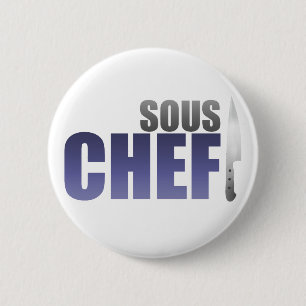 Bóton Redondo 5.08cm Cozinheiro chefe azul de Sous