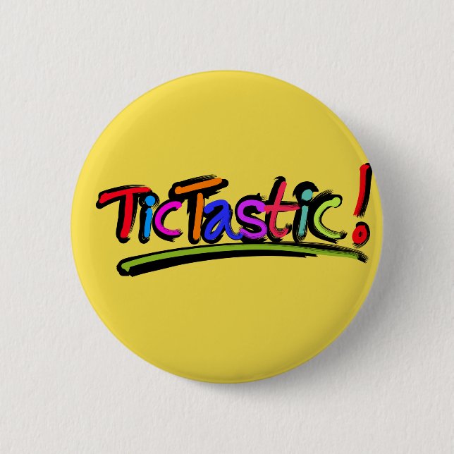 Bóton Redondo 5.08cm Crachá amarelo de TicTastic! (Frente)