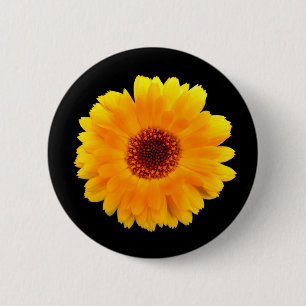 Bóton Redondo 5.08cm Crachá Calendula Officinalis