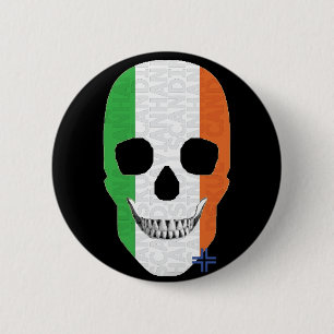 Bóton Redondo 5.08cm Crachá circular HANDSKULL Irlanda preto B2