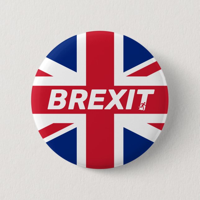 Bóton Redondo 5.08cm Crachá da União Jack Flag Brexit (Frente)