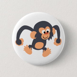 Bóton Redondo 5.08cm Crachá de Botão Chimpanzé de Bouncy Bonita