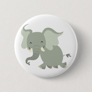 Bóton Redondo 5.08cm Crachá de Botão Elefante de Cartoon de Feliz Bonit