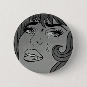 Bóton Redondo 5.08cm Crachá de grito do pop art da menina